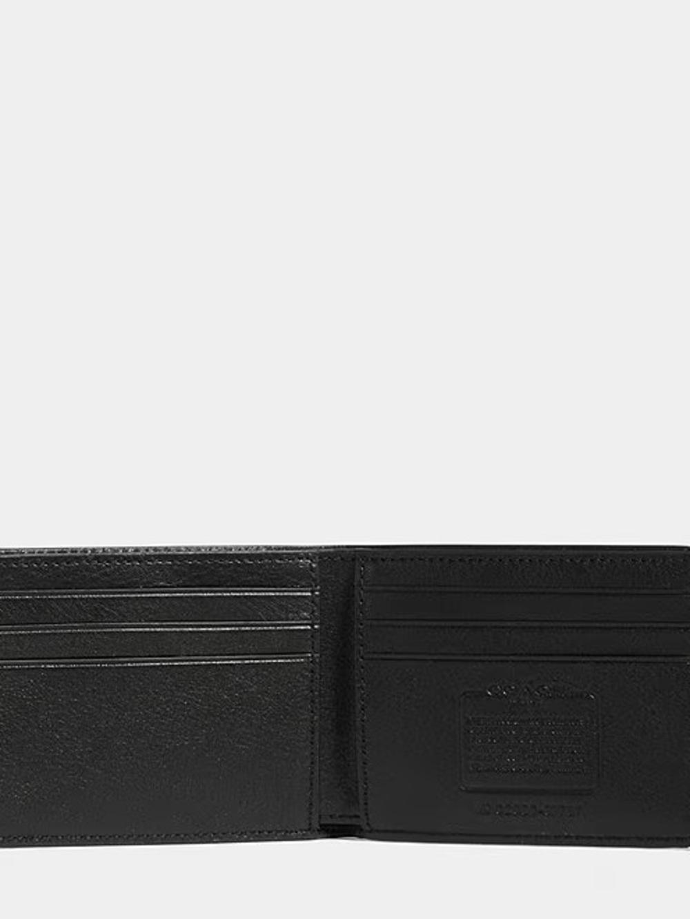 Coach Black Leather Slim Wallet with Embossed Logo - Picture 2 of 2
